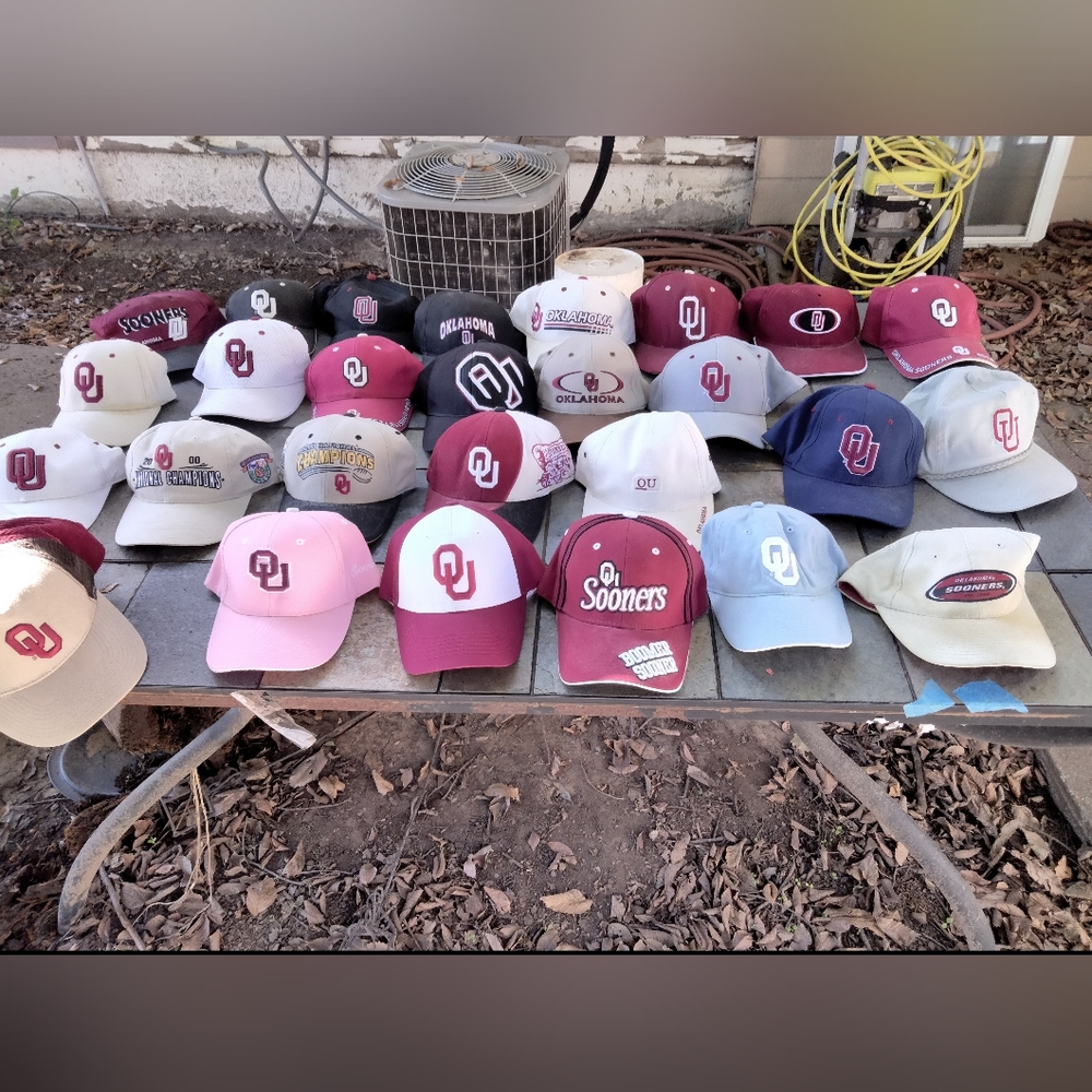 Oklahoma Sooner Baseball Cap Collection Lot Of 26